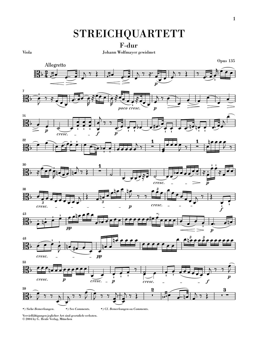 Anderes Coverbild Streichquartett F-dur op. 135