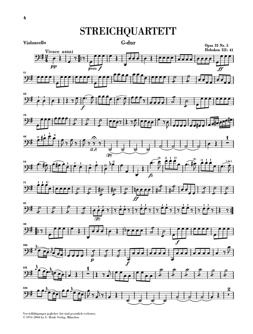 Anderes Coverbild Streichquartette Heft V op. 33