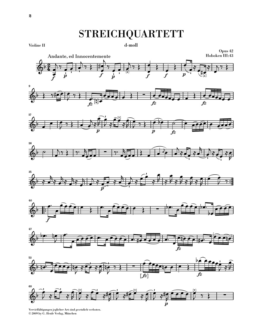 Anderes Coverbild Streichquartette Heft VI op. 42 und 50