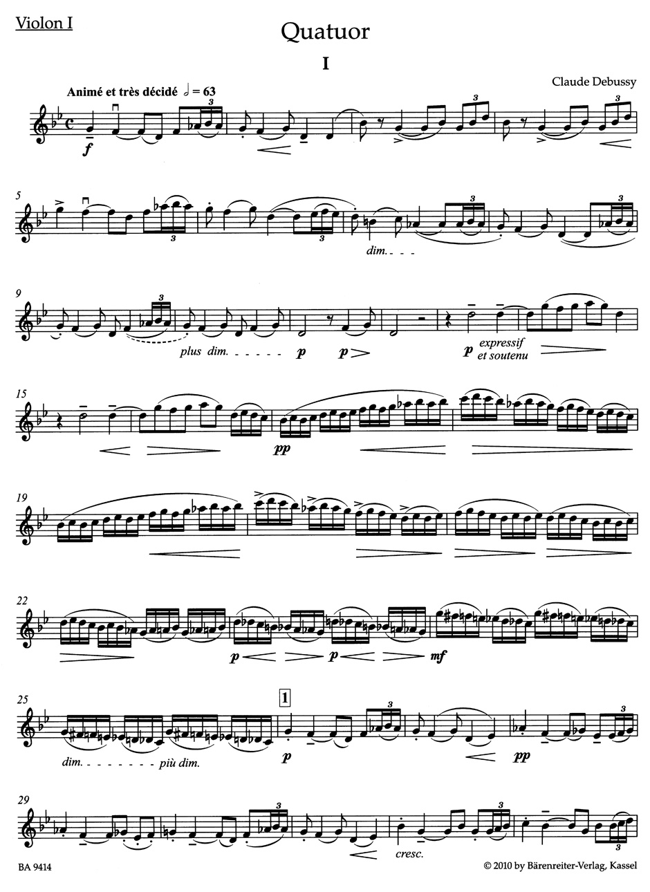 Anderes Coverbild Quartett für zwei Violinen, Viola und Violoncello op. 10