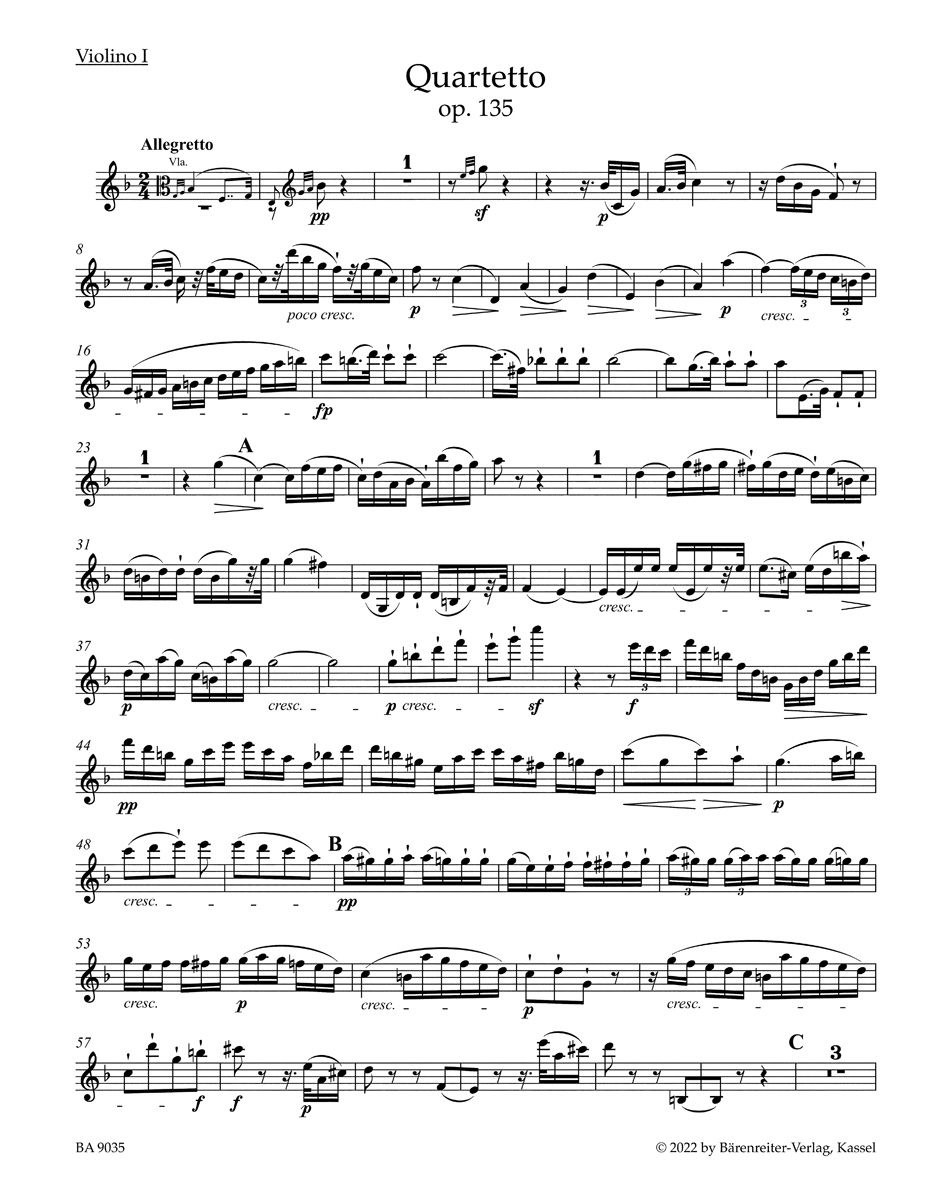 Anderes Coverbild Streichquartett F-Dur op. 135