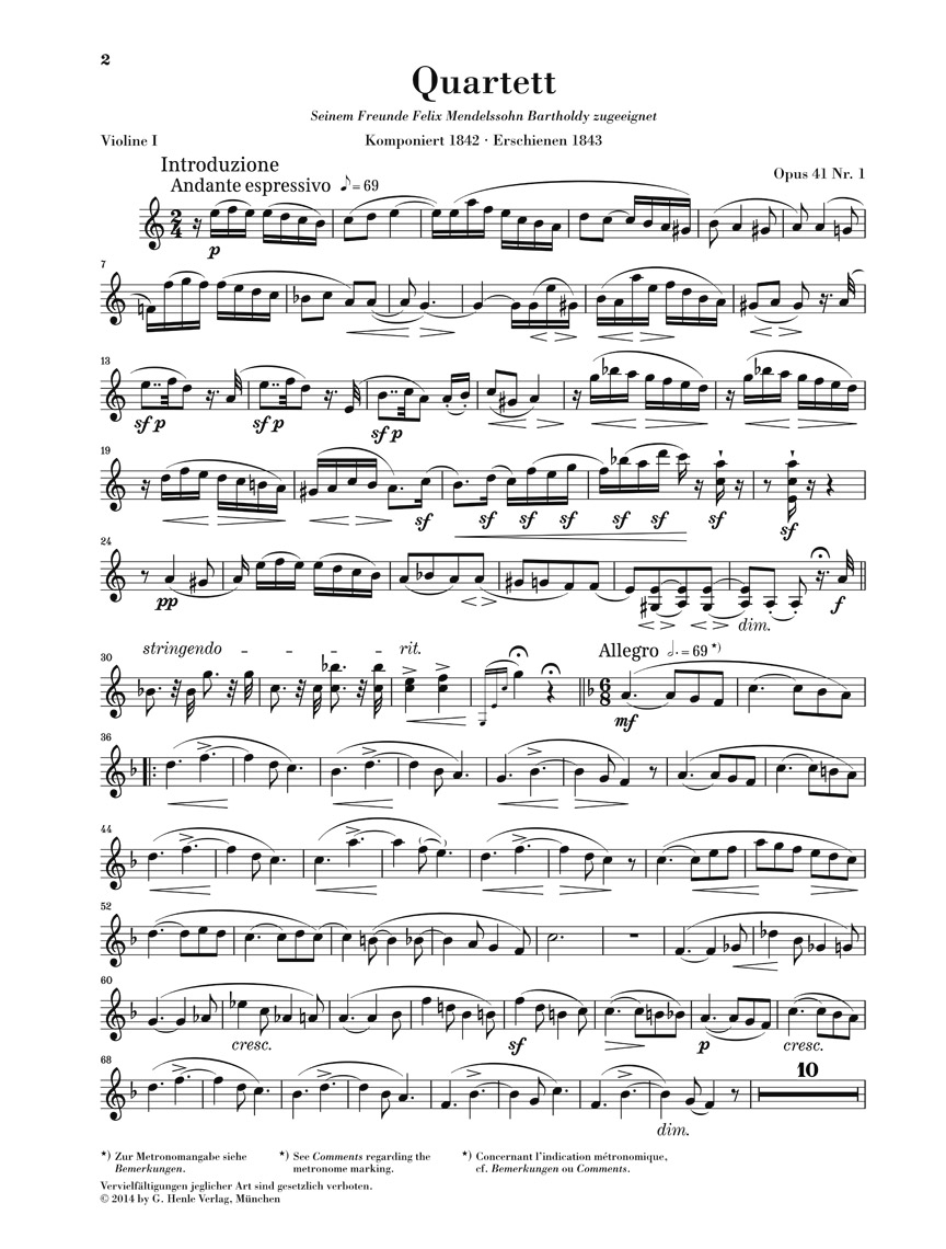 Anderes Coverbild Streichquartette Op. 41