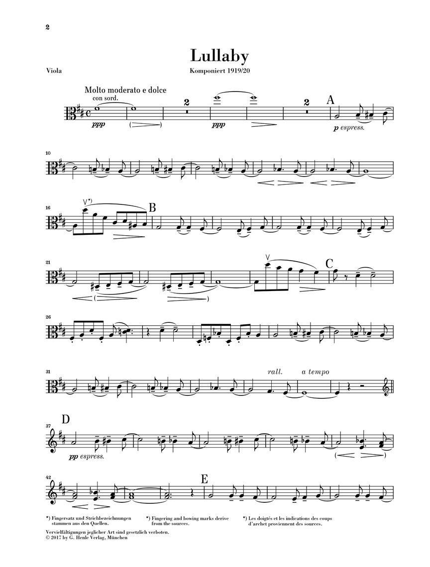 Anderes Coverbild Lullaby für Streichquartett