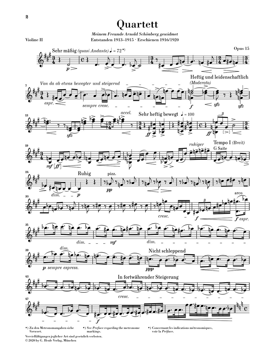 Anderes Coverbild Streichquartett Nr. 2 op. 15
