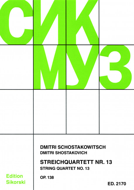 Vorderes Coverbild Streichquartett Nr. 13 op. 138 