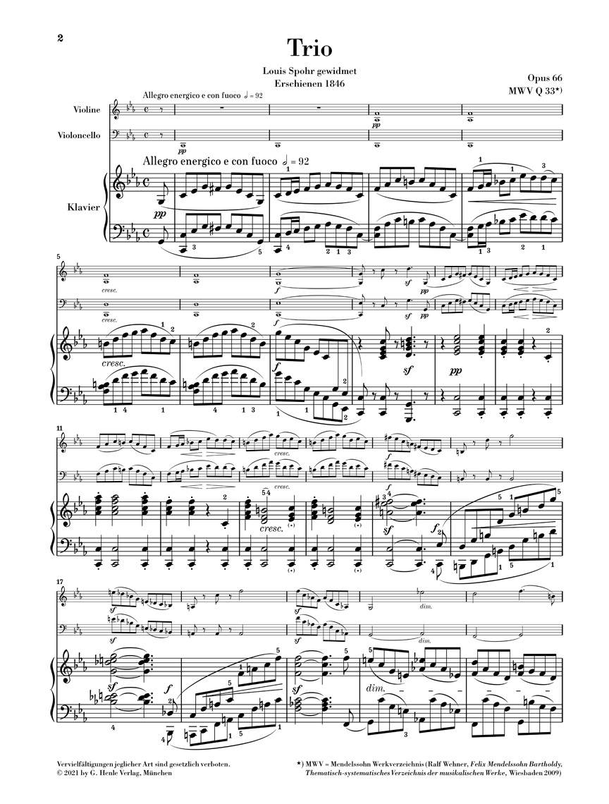 Anderes Coverbild Klaviertrio Nr. 2 c-moll op. 66