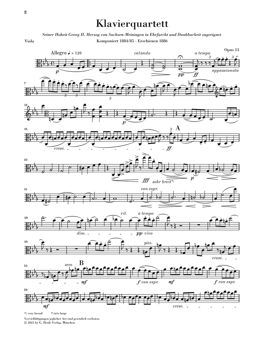 Anderes Coverbild Klavierquatett c-moll op. 13