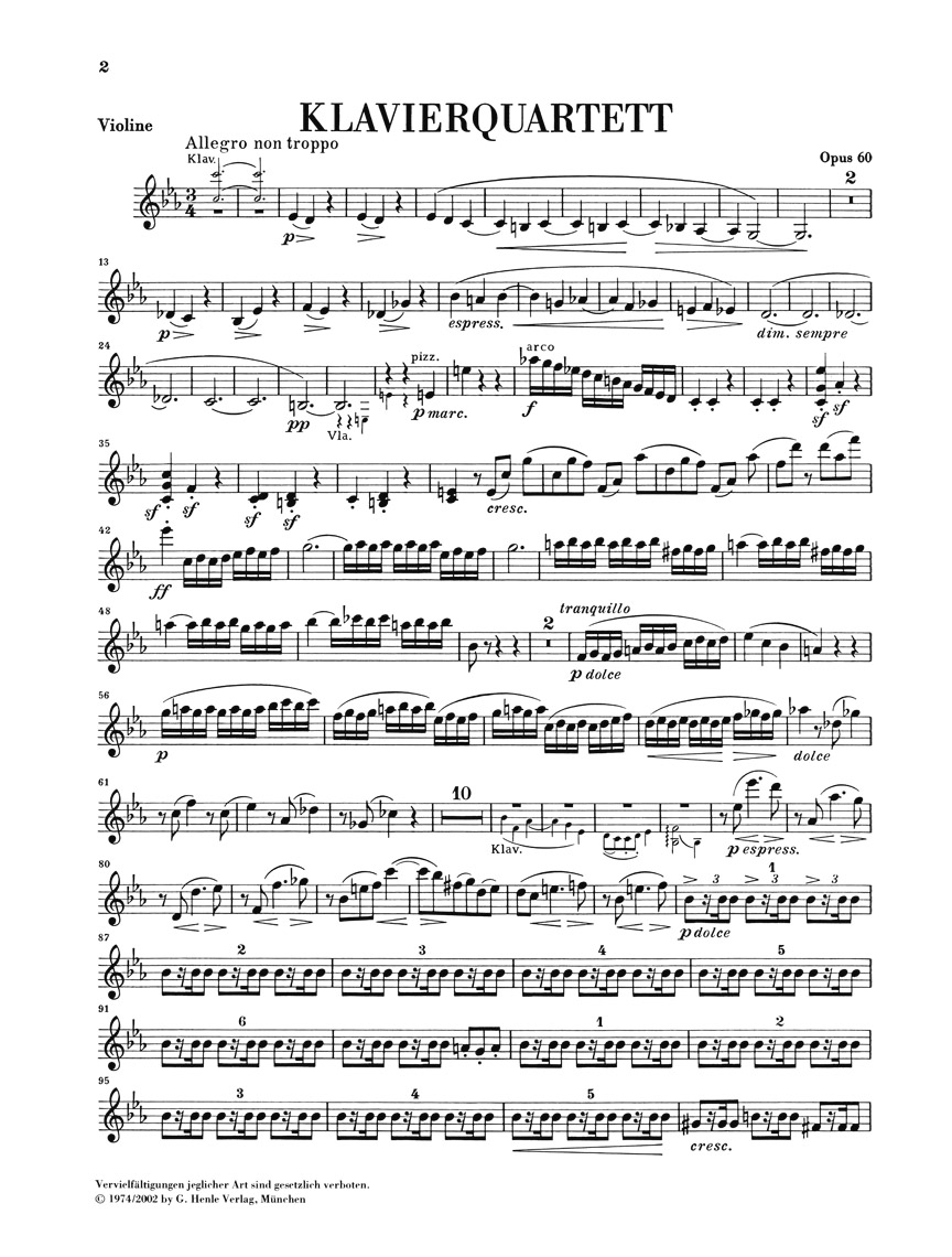 Anderes Coverbild Klavierquartett c-moll op. 60