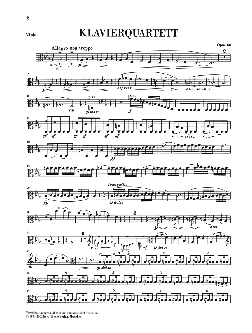 Anderes Coverbild Klavierquartett c-moll op. 60