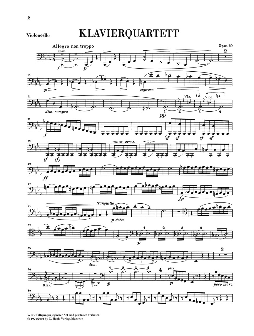Anderes Coverbild Klavierquartett c-moll op. 60