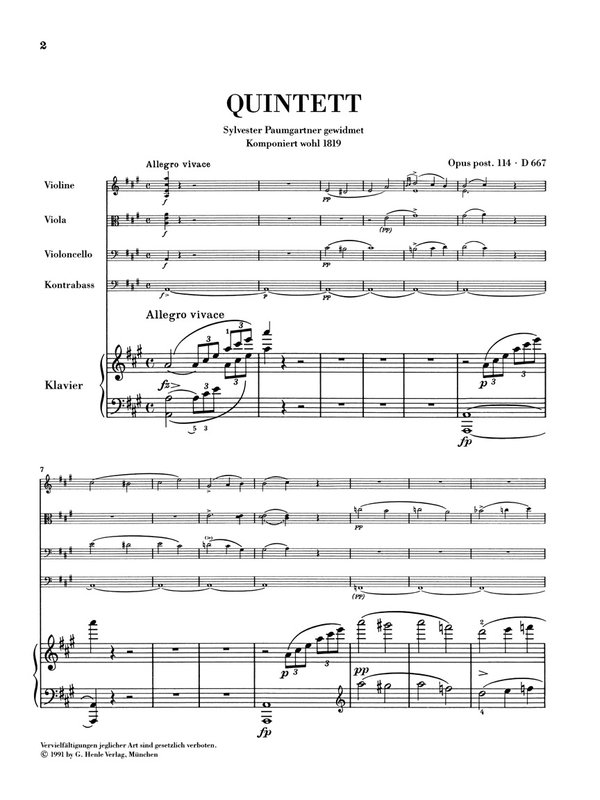 Anderes Coverbild Klavierquintett A-dur Opus post. 114 D 667 "Forellenquintett"