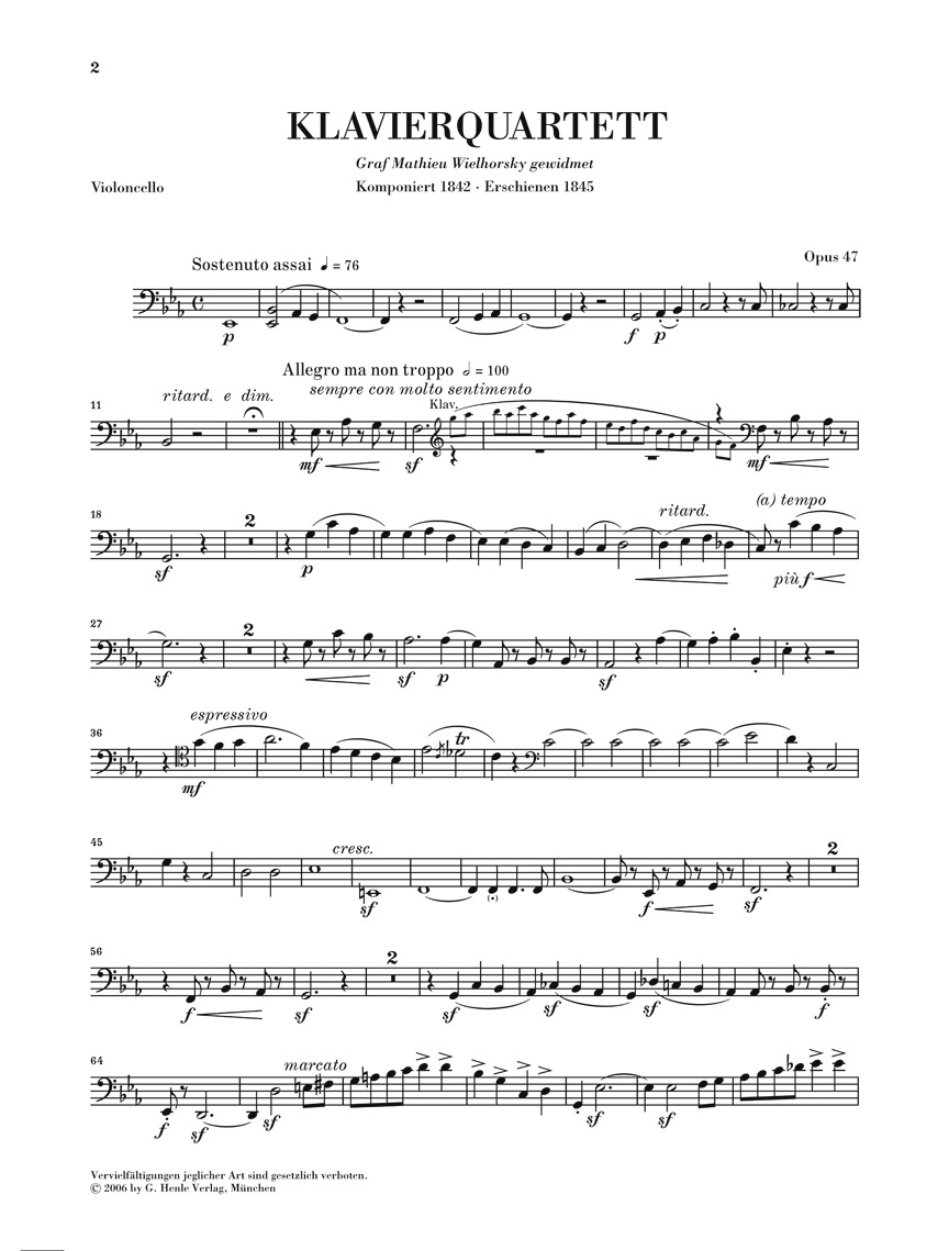 Anderes Coverbild Klavierquartett Es-dur op. 47