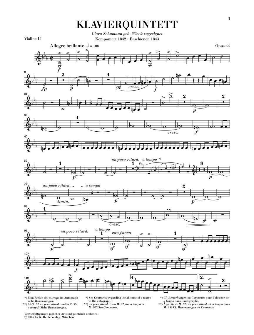 Anderes Coverbild Klavierquintett Es-dur op. 44
