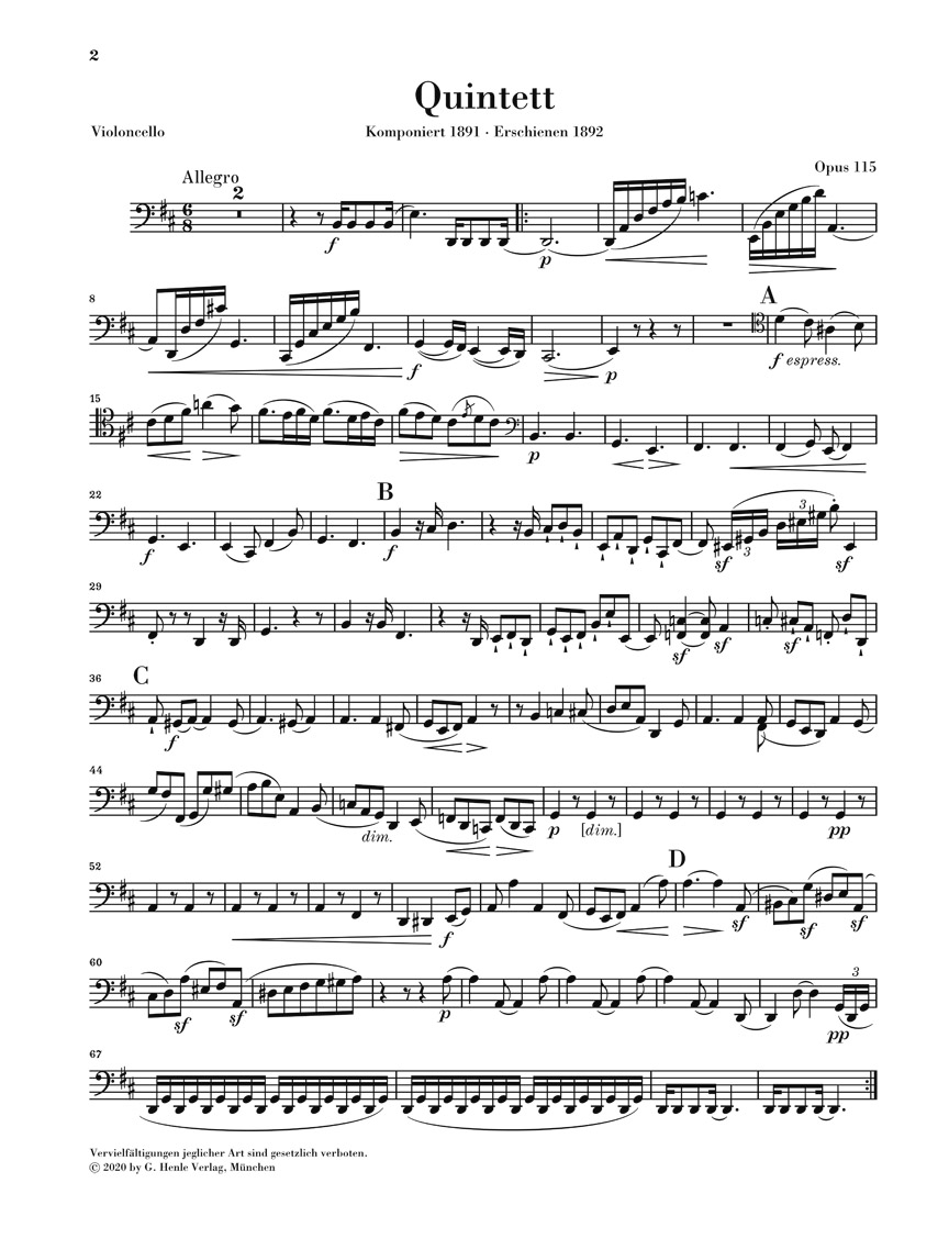 Anderes Coverbild Klarinettenquintett h-moll op. 115