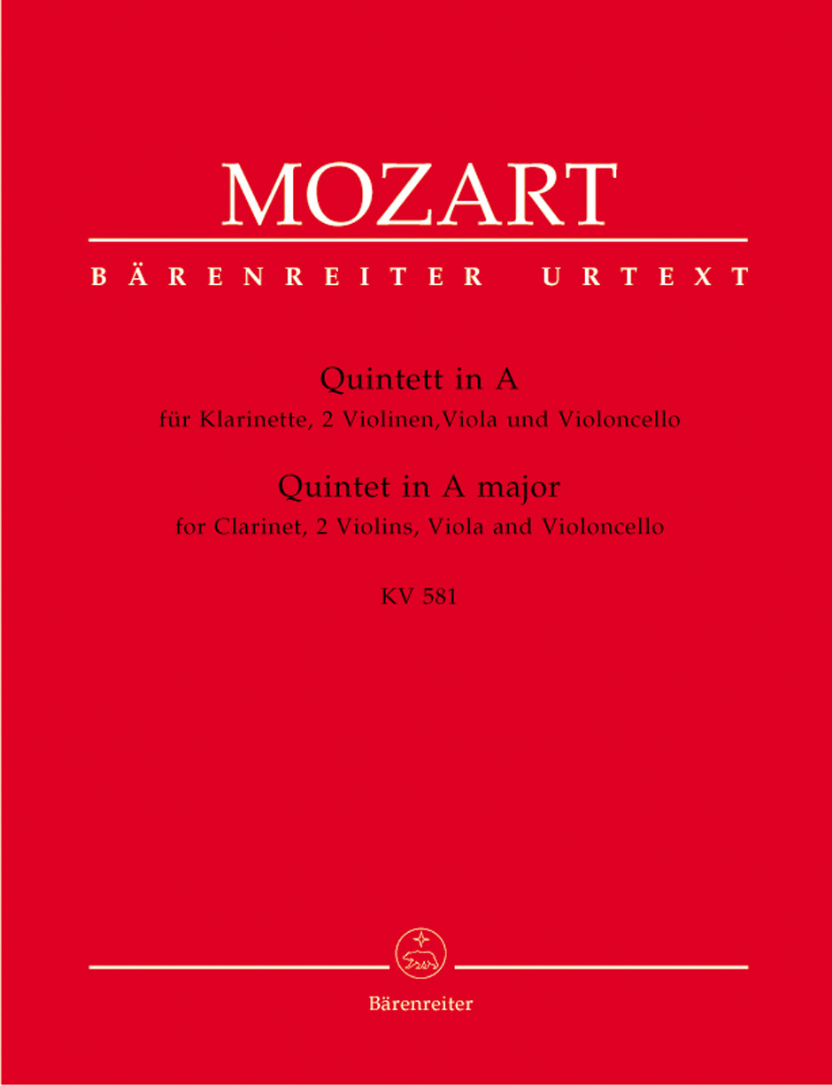 Vorderes Coverbild Quintett für Klarinette, zwei Violinen, Viola und Violoncello A-Dur KV 581 "Stadler-Quintett"