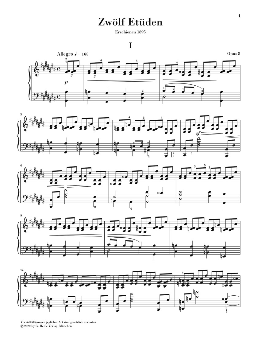 Anderes Coverbild Zwölf Etüden op. 8