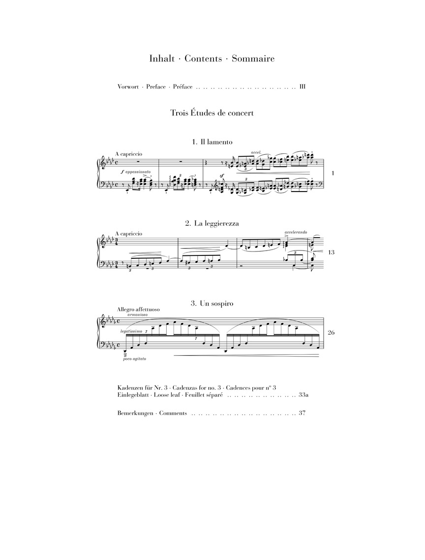 Anderes Coverbild Trois Etudes de Concert