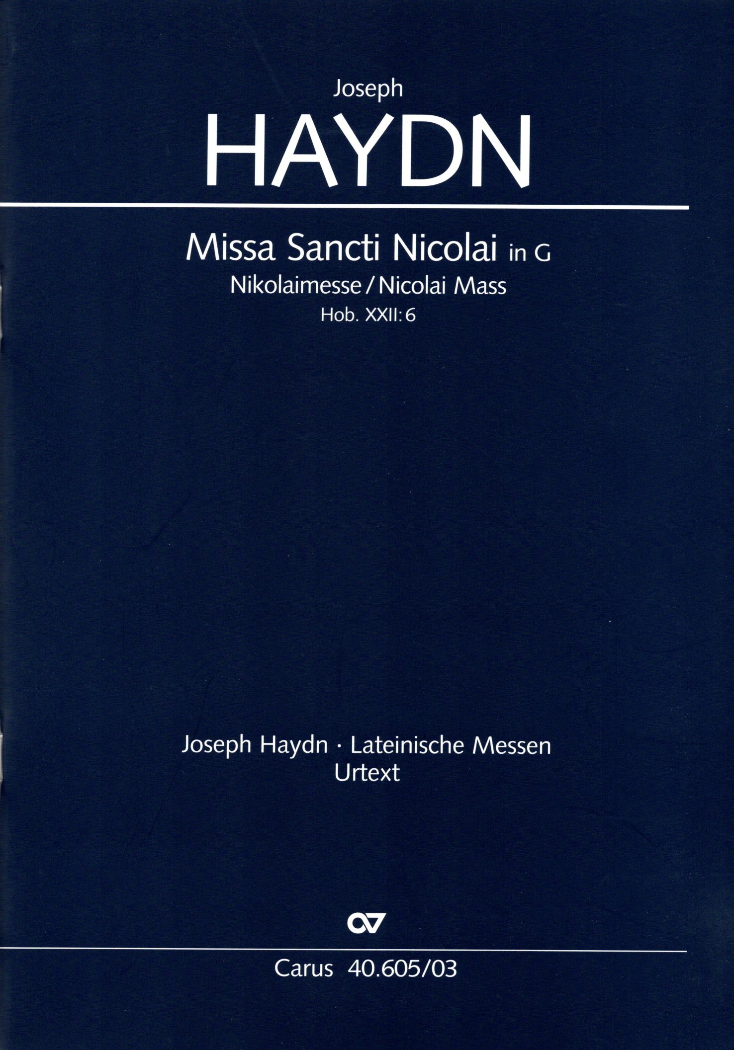 Vorderes Coverbild Missa Sancti Nicolai G-Dur Hob. XXII:6 "Nicolaimesse"