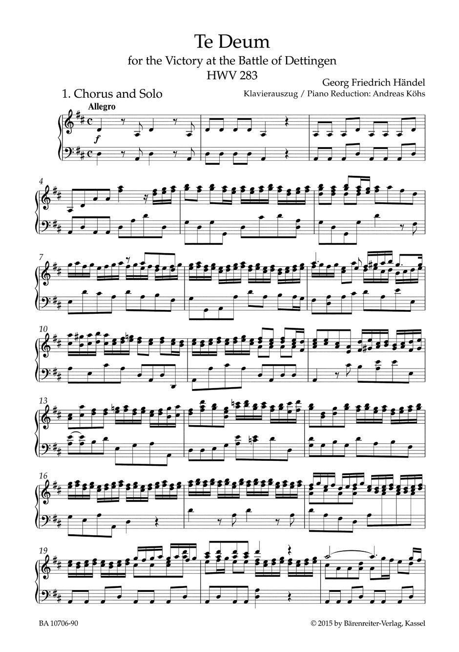 Anderes Coverbild Te Deum for the Victory at the Battle of Dettingen HWV 283