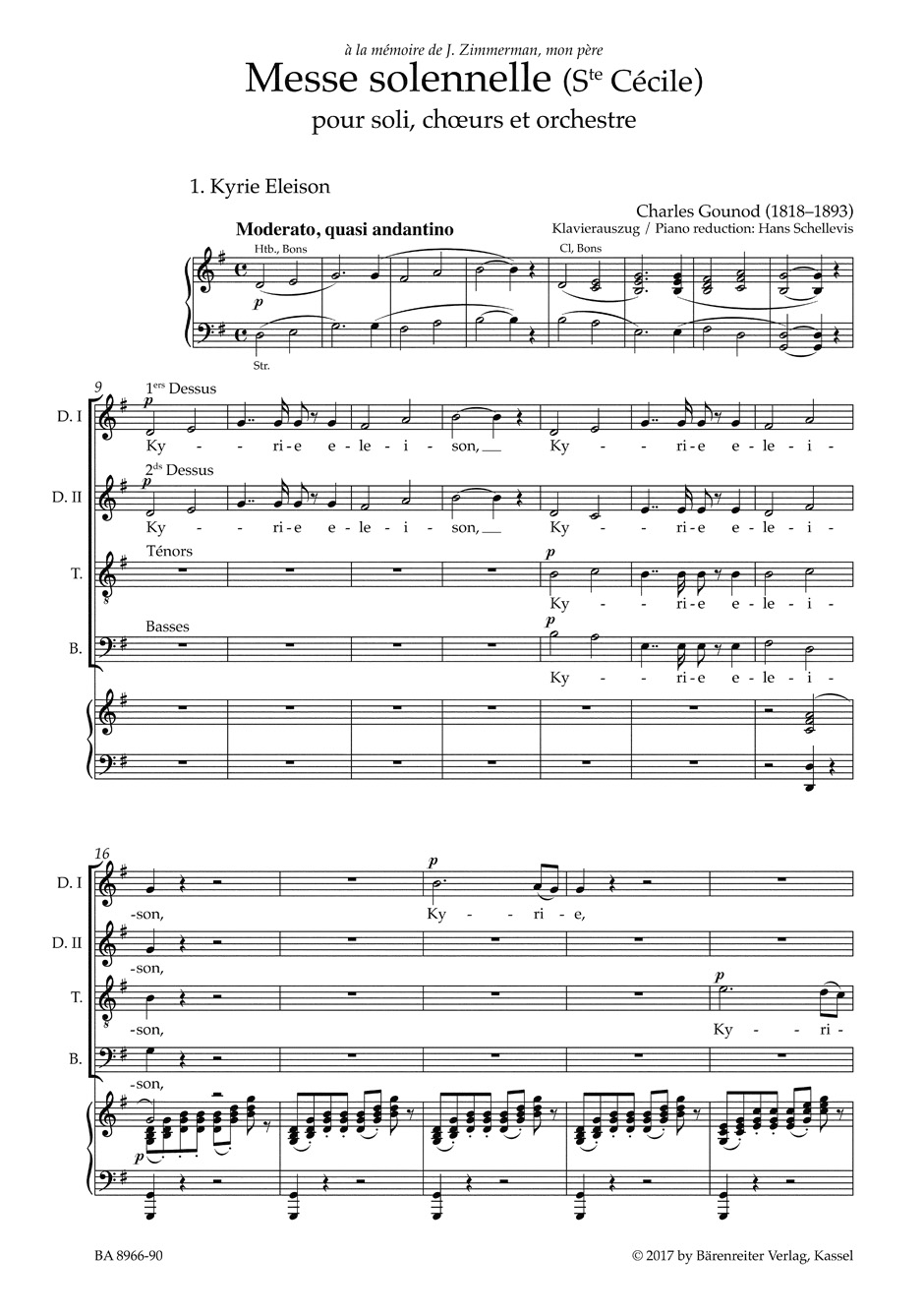 Anderes Coverbild Messe solennelle (Ste Cécile) für Soli, Chor und Orchester