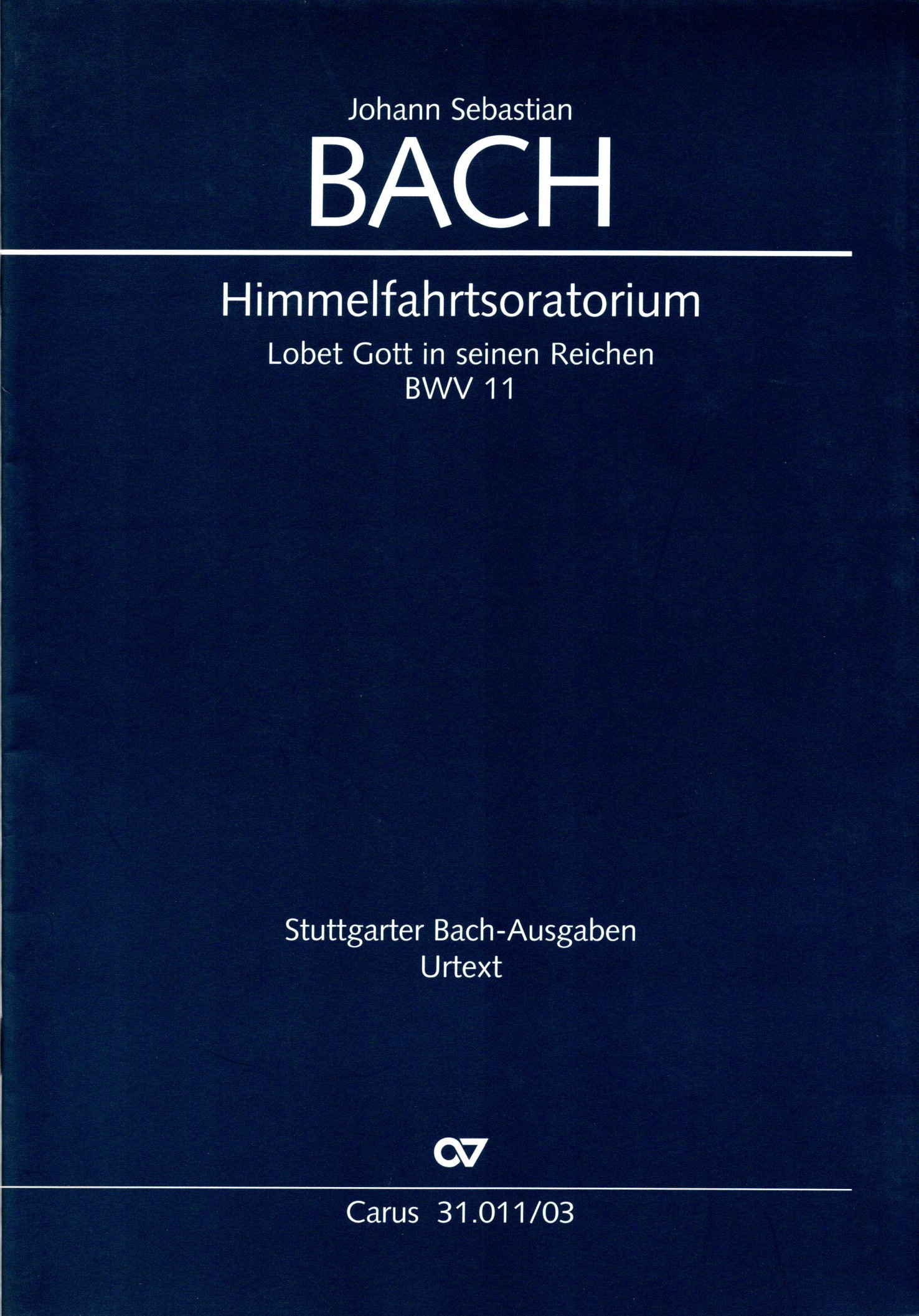 Vorderes Coverbild Himmelfahrtsoratorium D-Dur BWV 11 (1735)