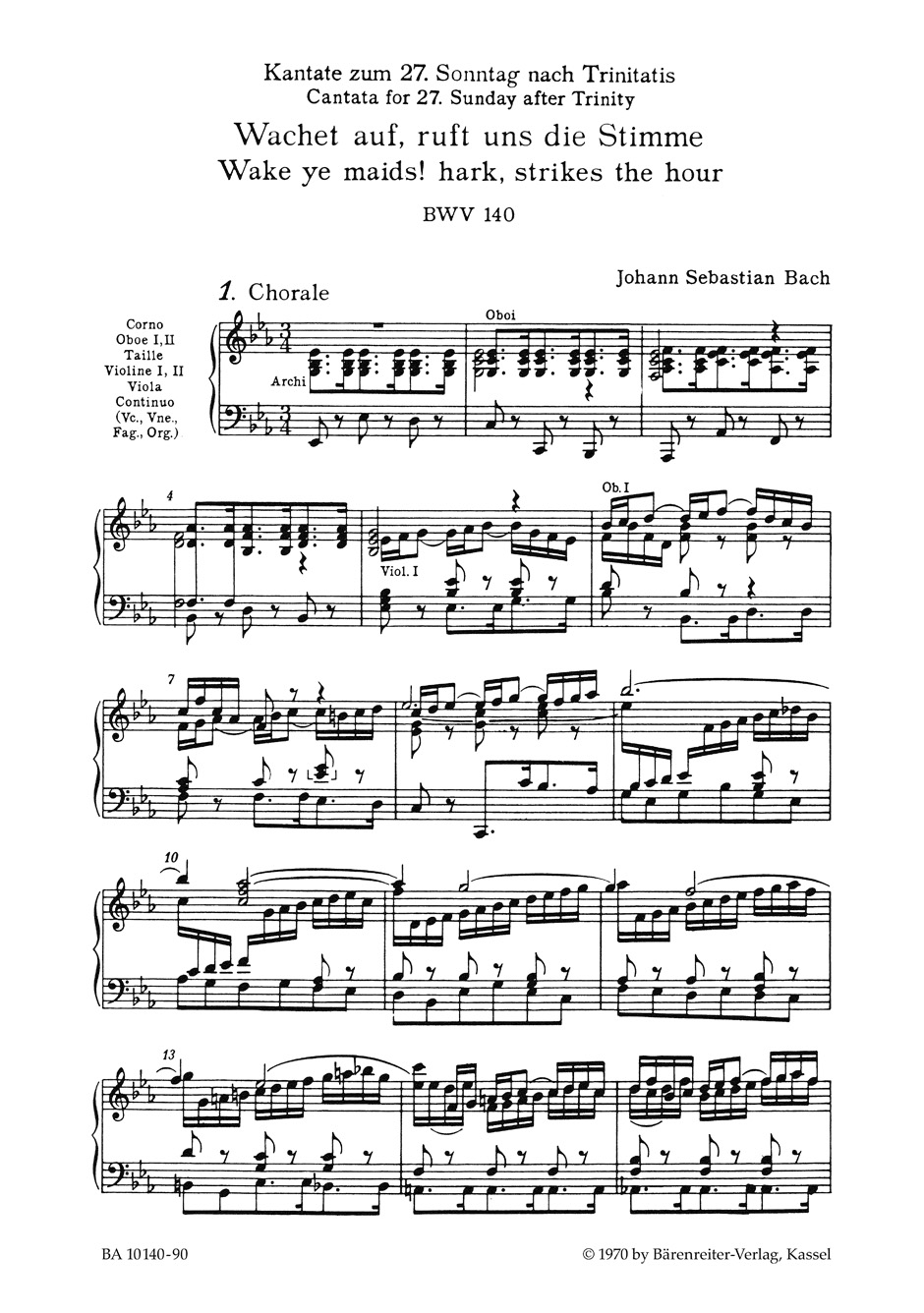 Anderes Coverbild Wachet auf, ruft uns die Stimme (Wake ye maids! hark, strikes the hour) BWV 140