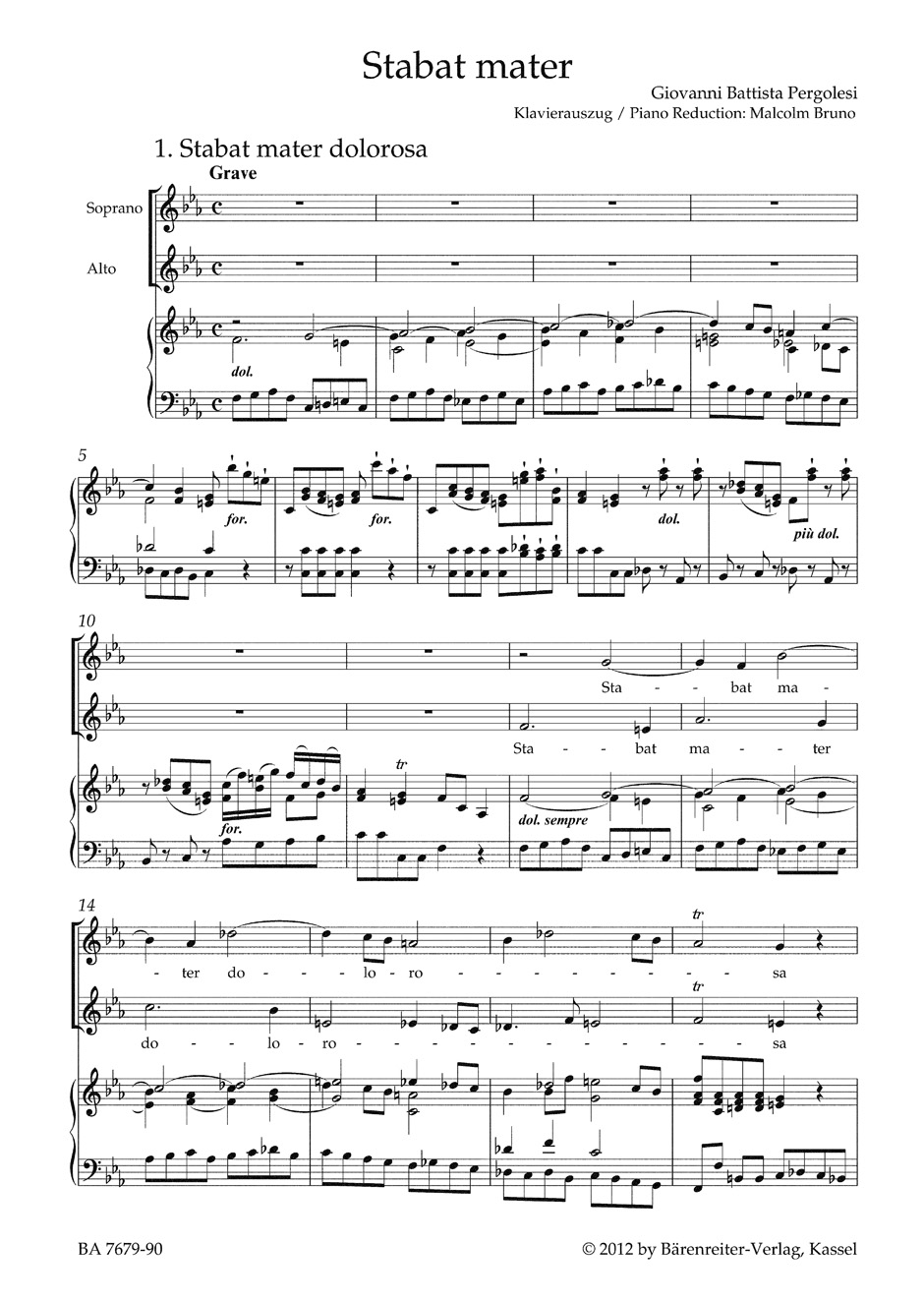 Anderes Coverbild Stabat mater für Sopran, Alt, Streicher und Basso continuo