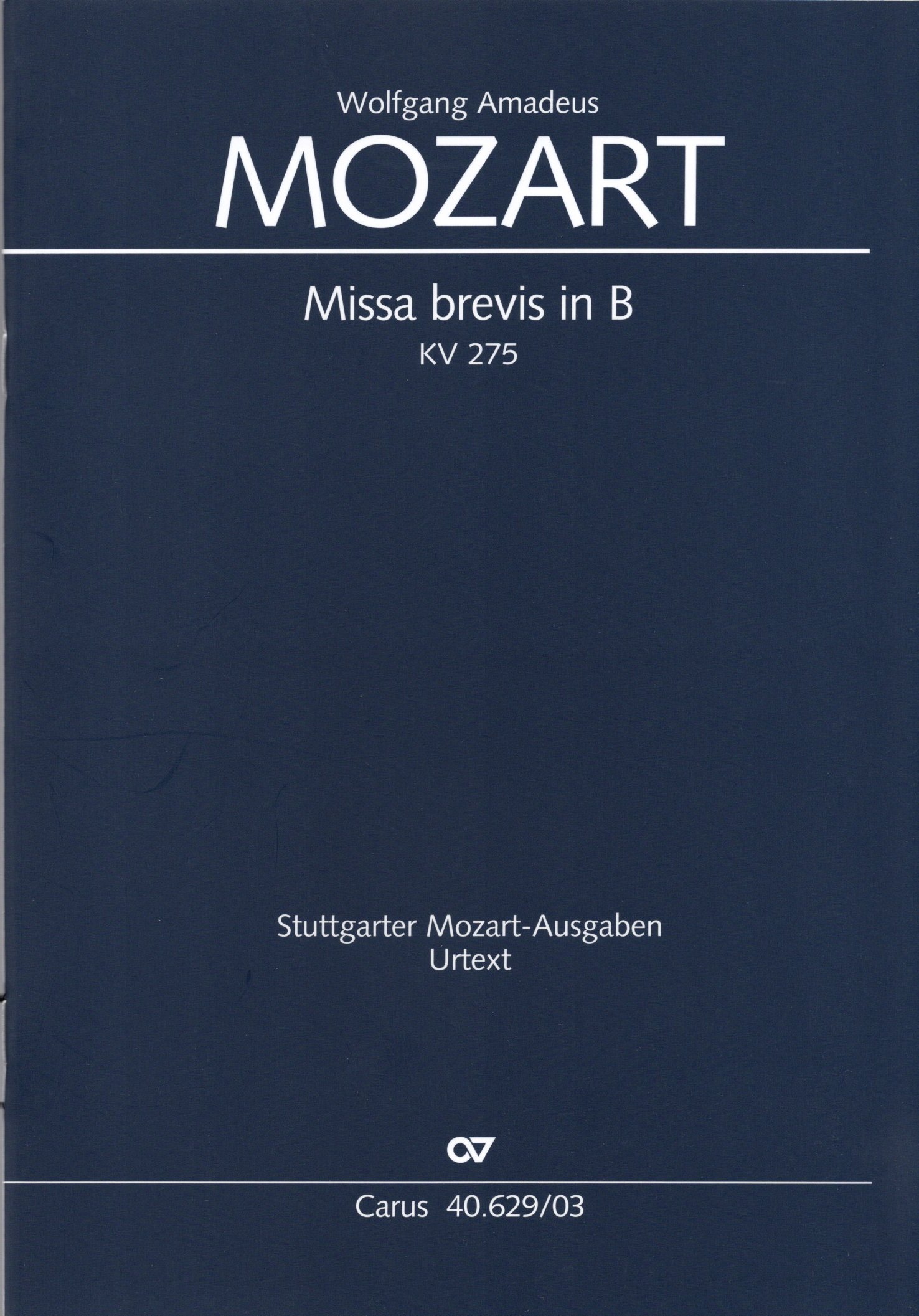 Vorderes Coverbild Missa brevis in B B-Dur KV 275 (272b)