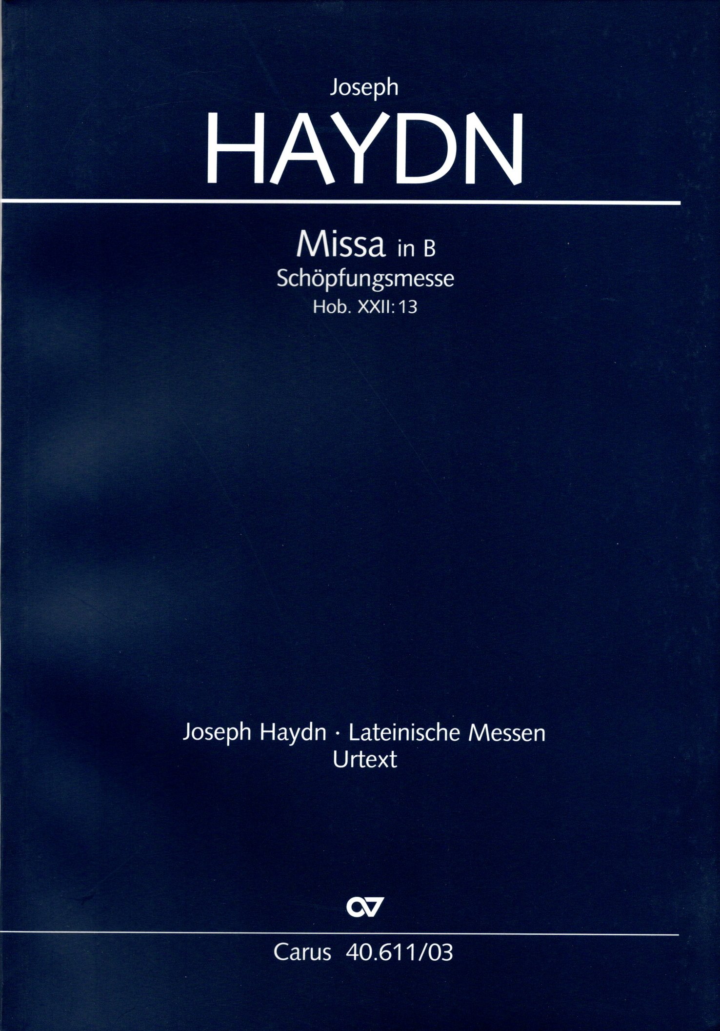 Vorderes Coverbild Schöpfungsmesse B-Dur Hob. XXII:13 "Schöpfungsmesse"