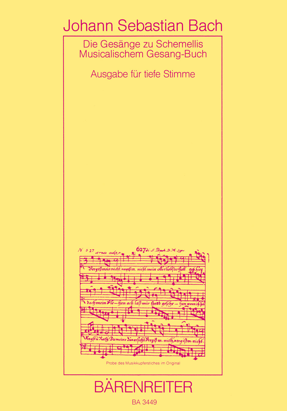 Anderes Coverbild Die Gesänge zu G.Chr.Schemellis Musicalischem Gesang-Buch sowie 6 Lieder aus dem Klavierbüchlein für Anna Magdalena Bach für tiefe Stimme BWV 439-507, 511-514, 516, 517 (1736, 1725)