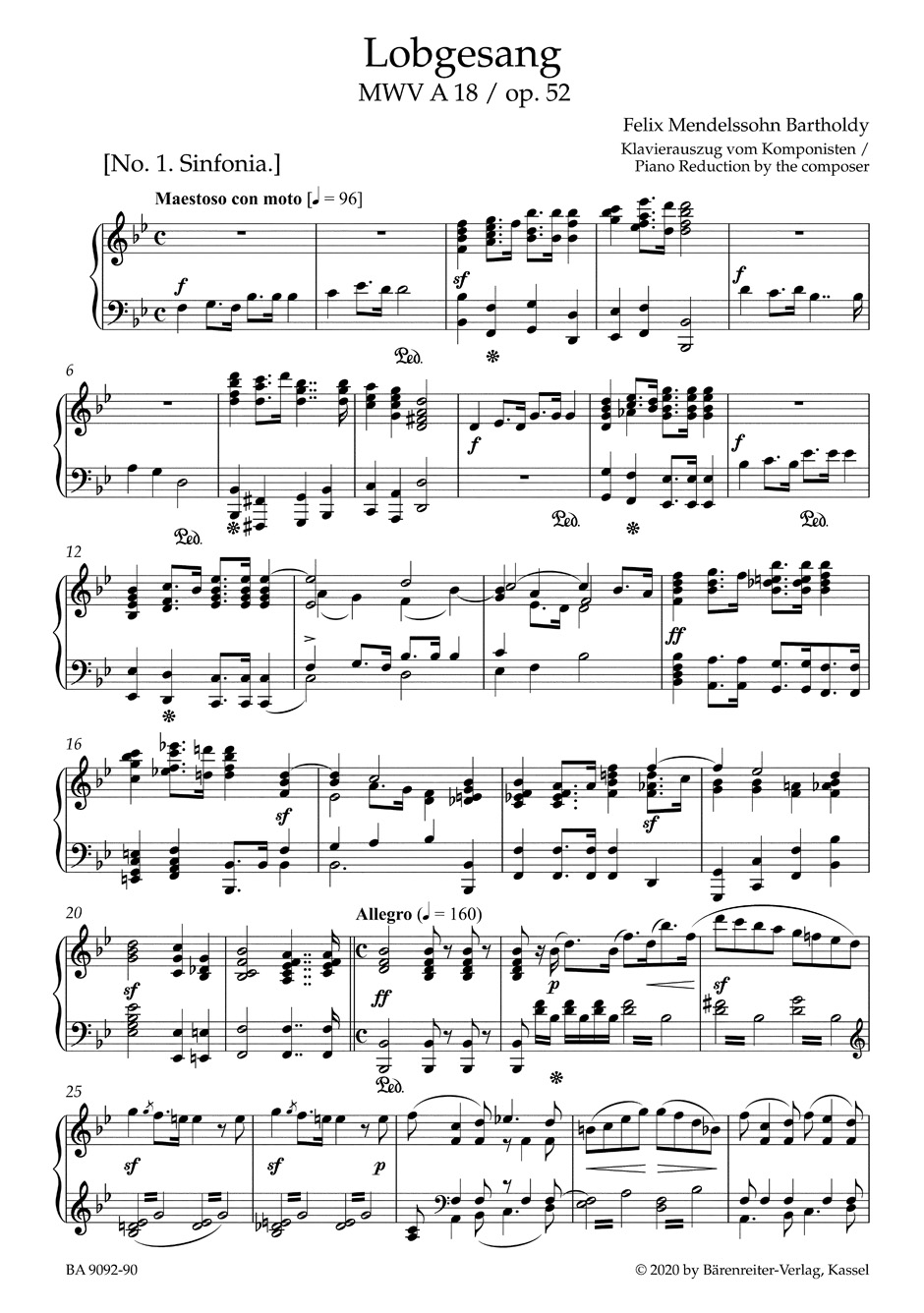 Anderes Coverbild Lobgesang (Hymn of Praise) op. 52 MWV A 18