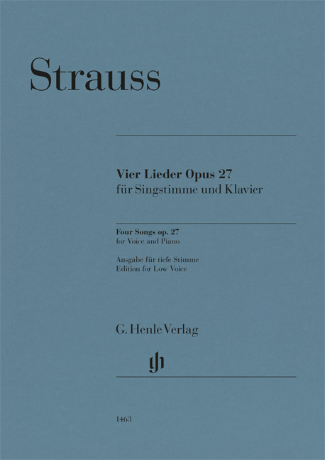 Vorderes Coverbild Vier Lieder op. 27 für Singstimme und Klavier