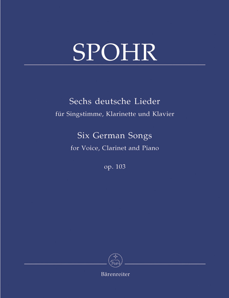 Vorderes Coverbild Sechs deutsche Lieder für Singstimme, Klarinette und Klavier op. 103