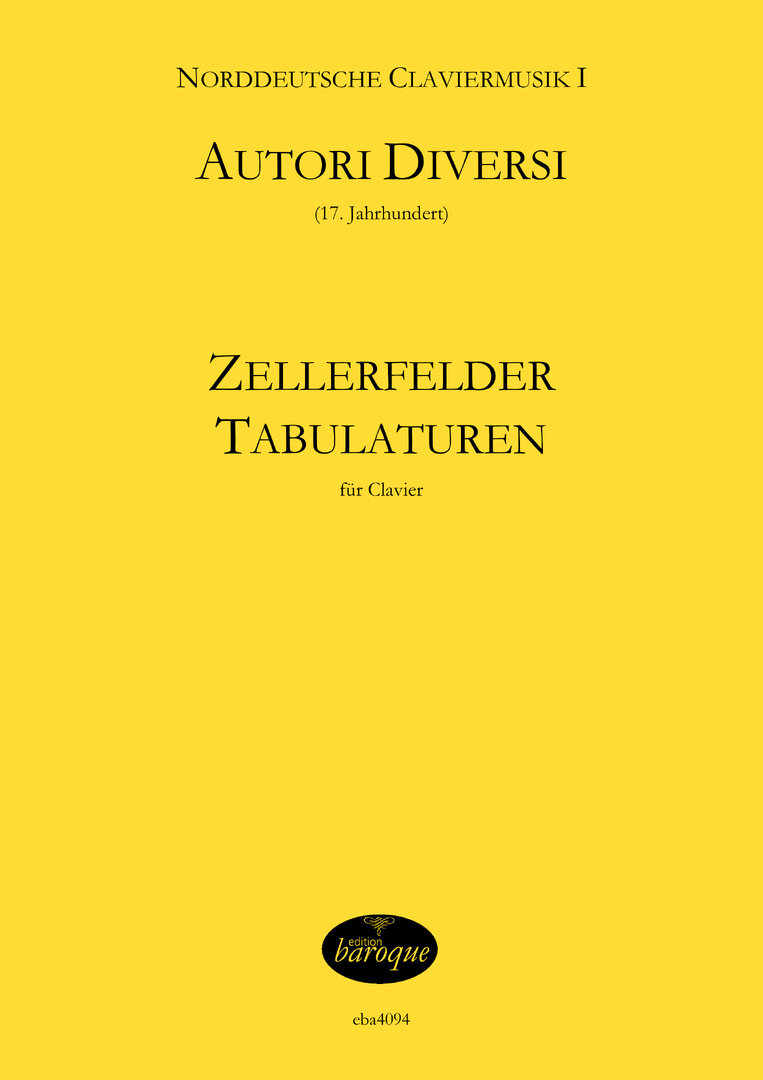 Vorderes Coverbild Zellerfelder Tabulaturen für Clavier