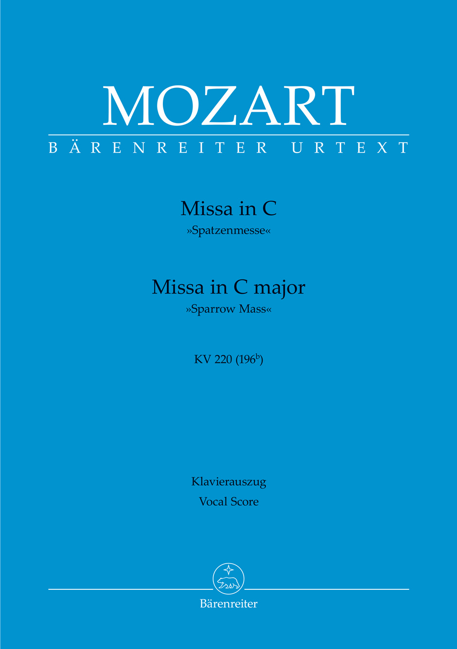 Vorderes Coverbild Missa in C KV 220 (196b) "Spatzenmesse"