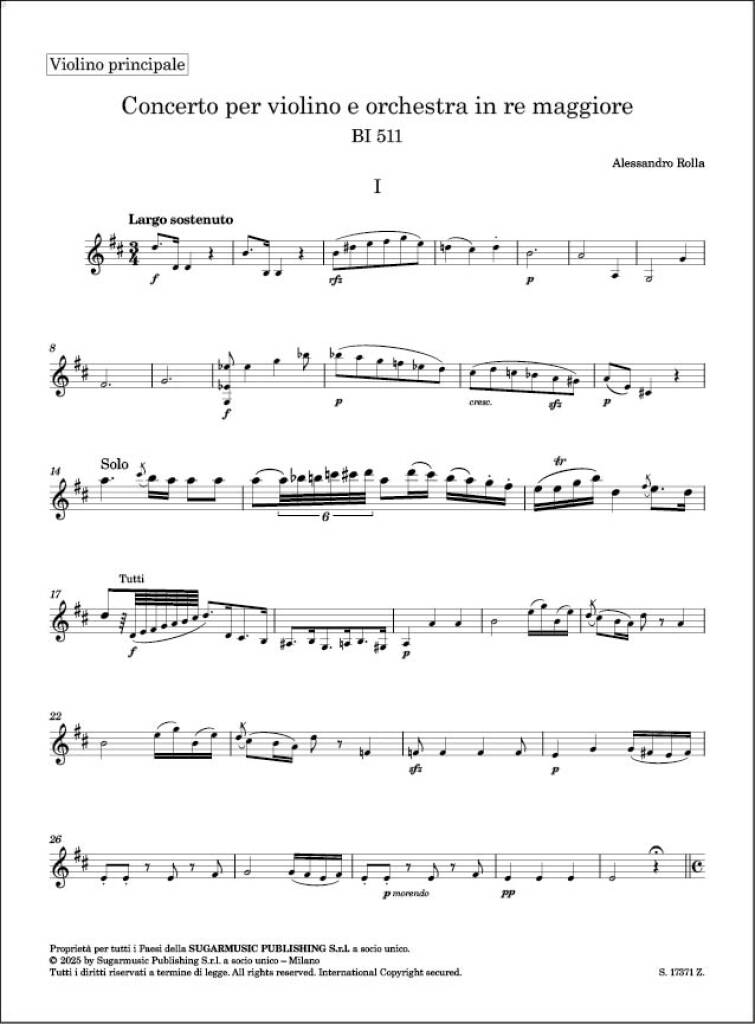 Anderes Coverbild Concerto per violino e orchestra BI 511