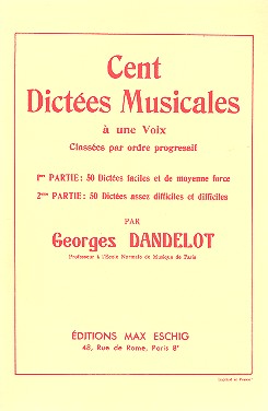 Vorderes Coverbild 100 dictées musicales à une voix vol. 1