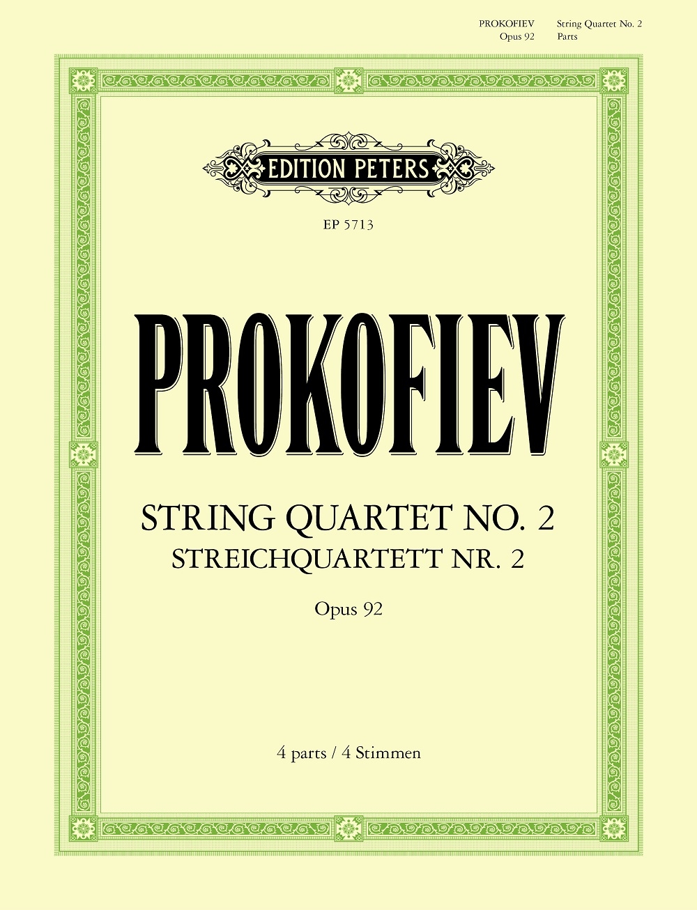 Vorderes Coverbild Streichquartett Nr. 2 in F-Dur op. 92