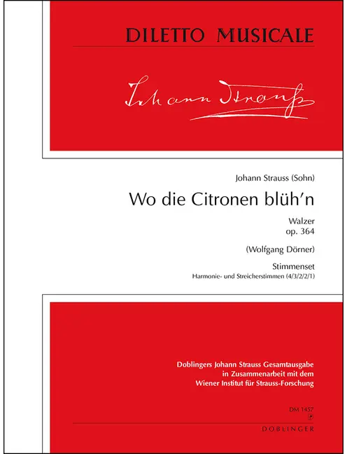 Vorderes Coverbild Wo die Citronen blüh'n Walzer op. 364 I/23/9