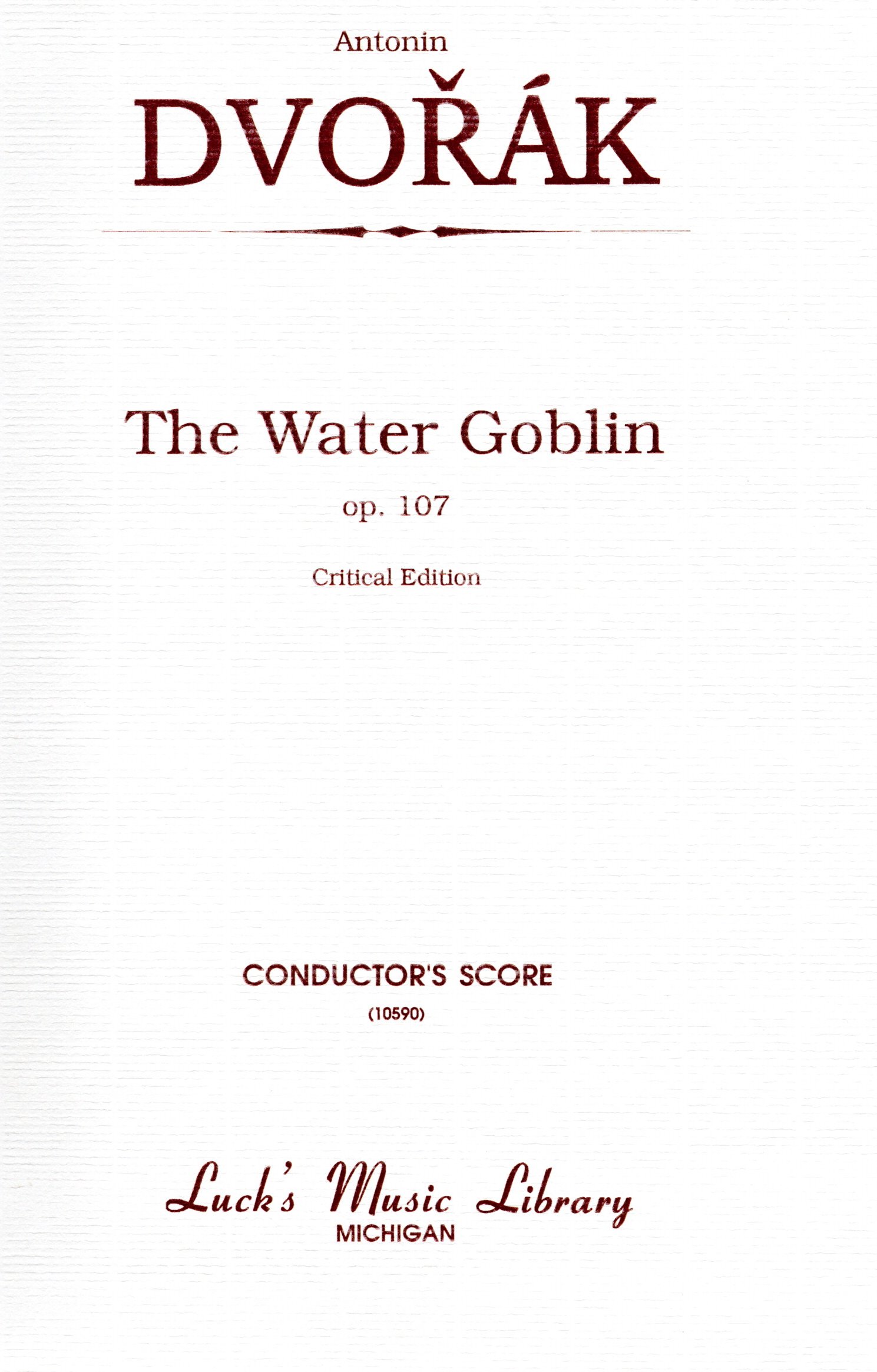 Vorderes Coverbild Der Wassermann op. 107 B 195