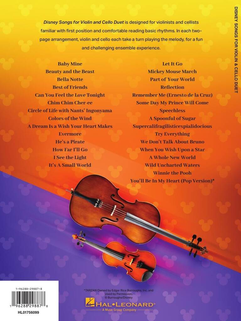 Anderes Coverbild Disney Songs for Violin and Cello Duet