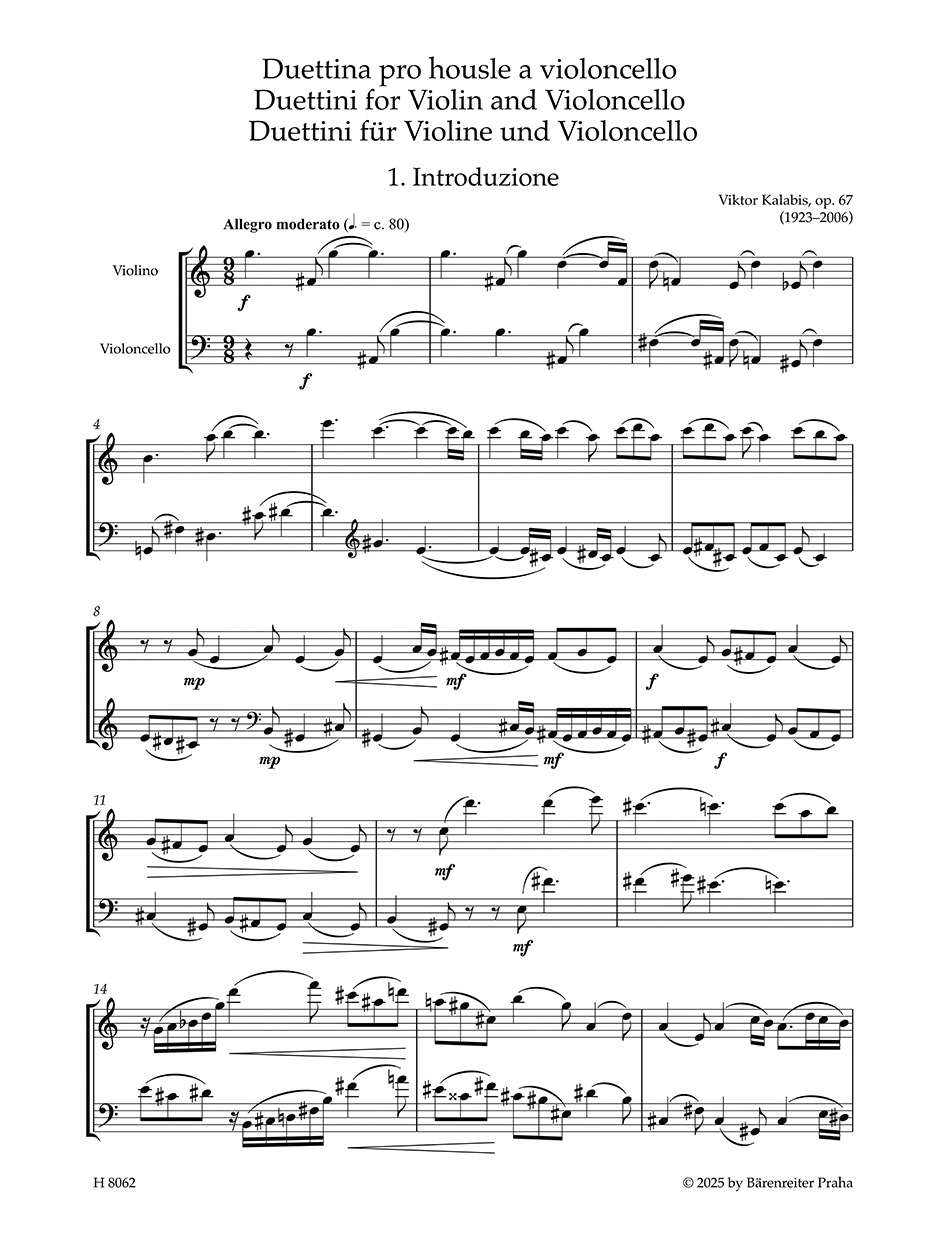 Anderes Coverbild Duettini für Violine und Violoncello op. 67