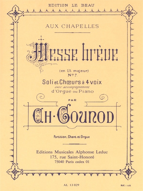 Vorderes Coverbild Messe brève no. 7 aux chapelles C-Dur CG 72b