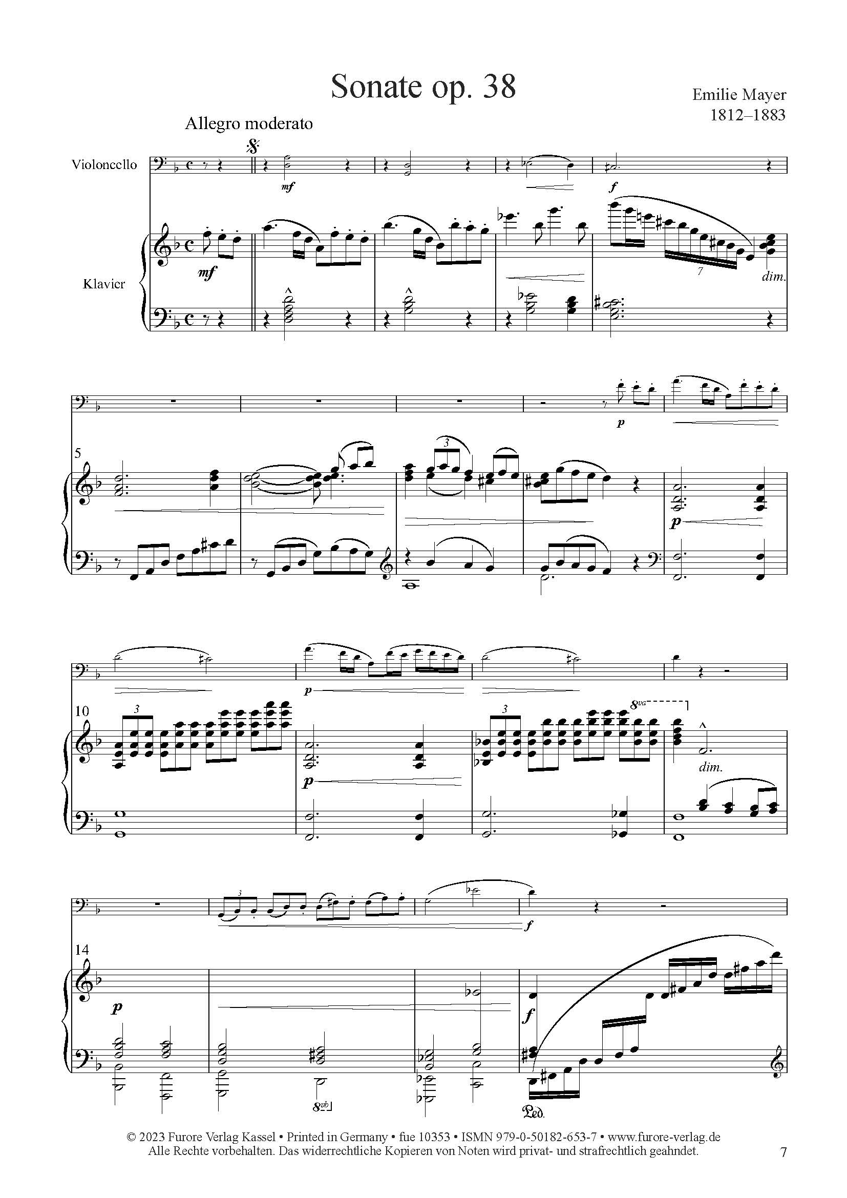 Anderes Coverbild Sonate d-Moll für Violoncello und Klavier op. 38