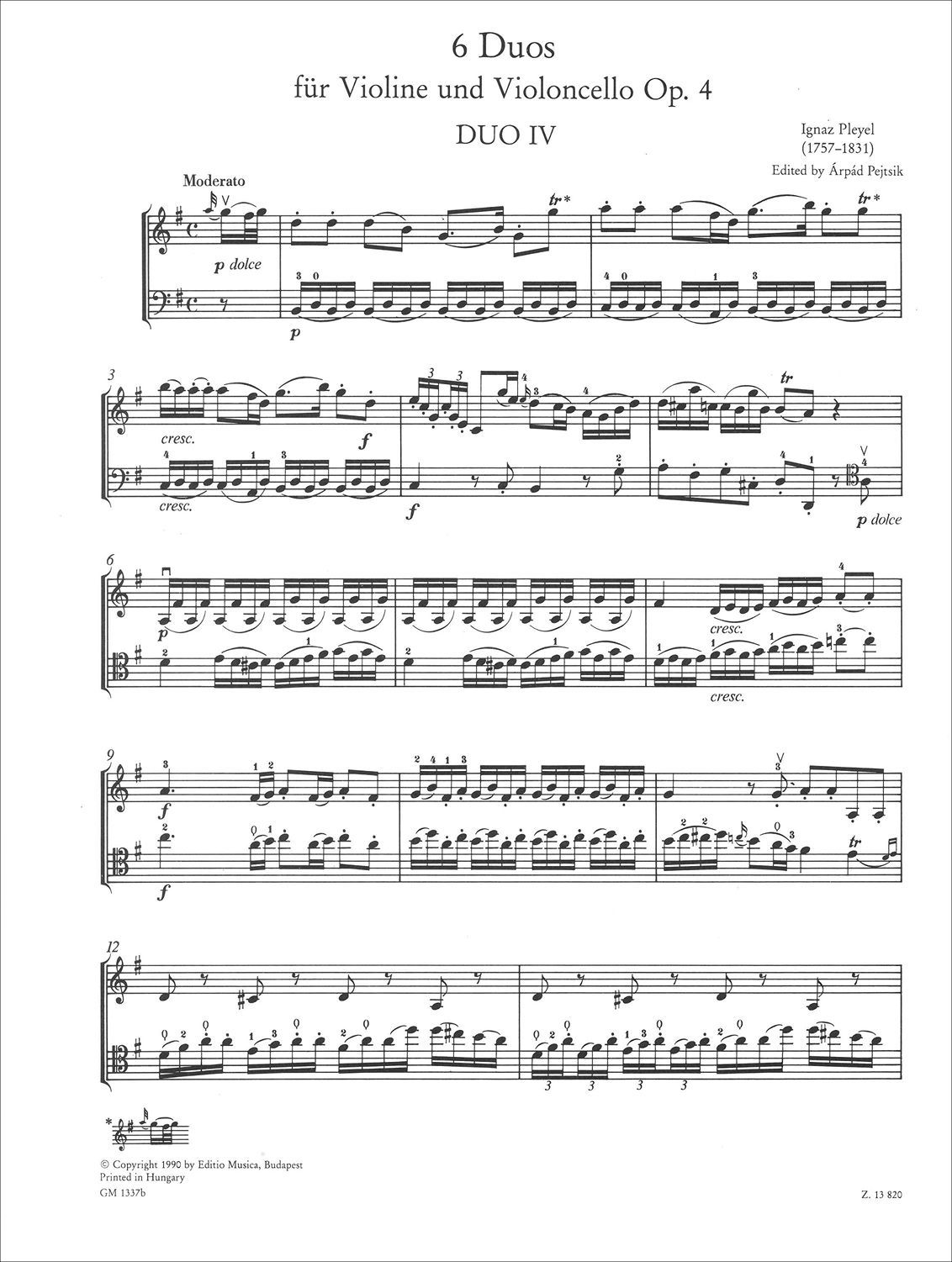 Anderes Coverbild 6 Duos für Violine und Violoncello op. 4/4-6