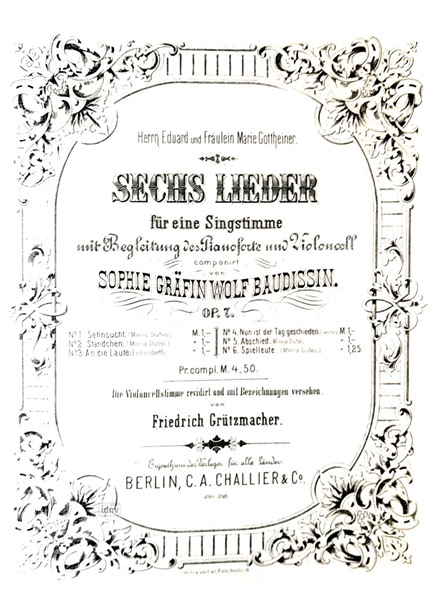 Vorderes Coverbild Sechs Lieder für Gesang, Cello und Klavier