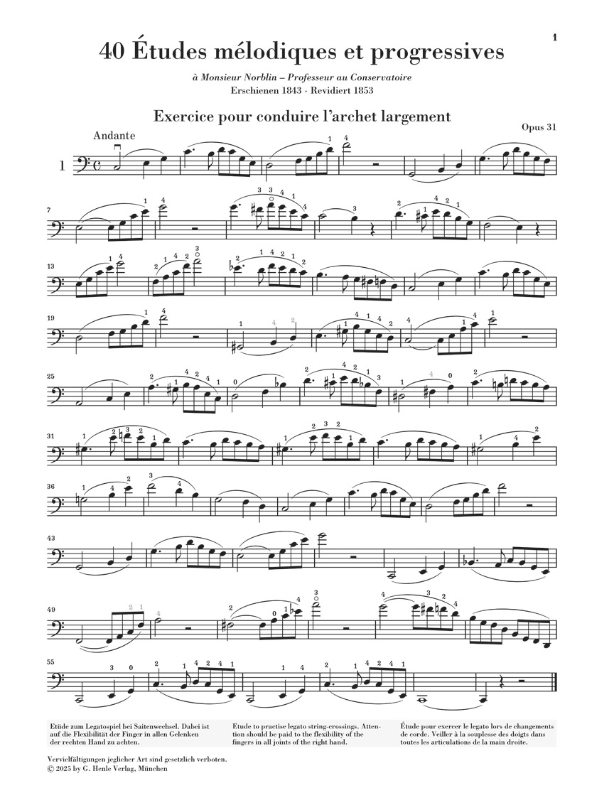 Anderes Coverbild 40 Etüden für Violoncello solo op. 31