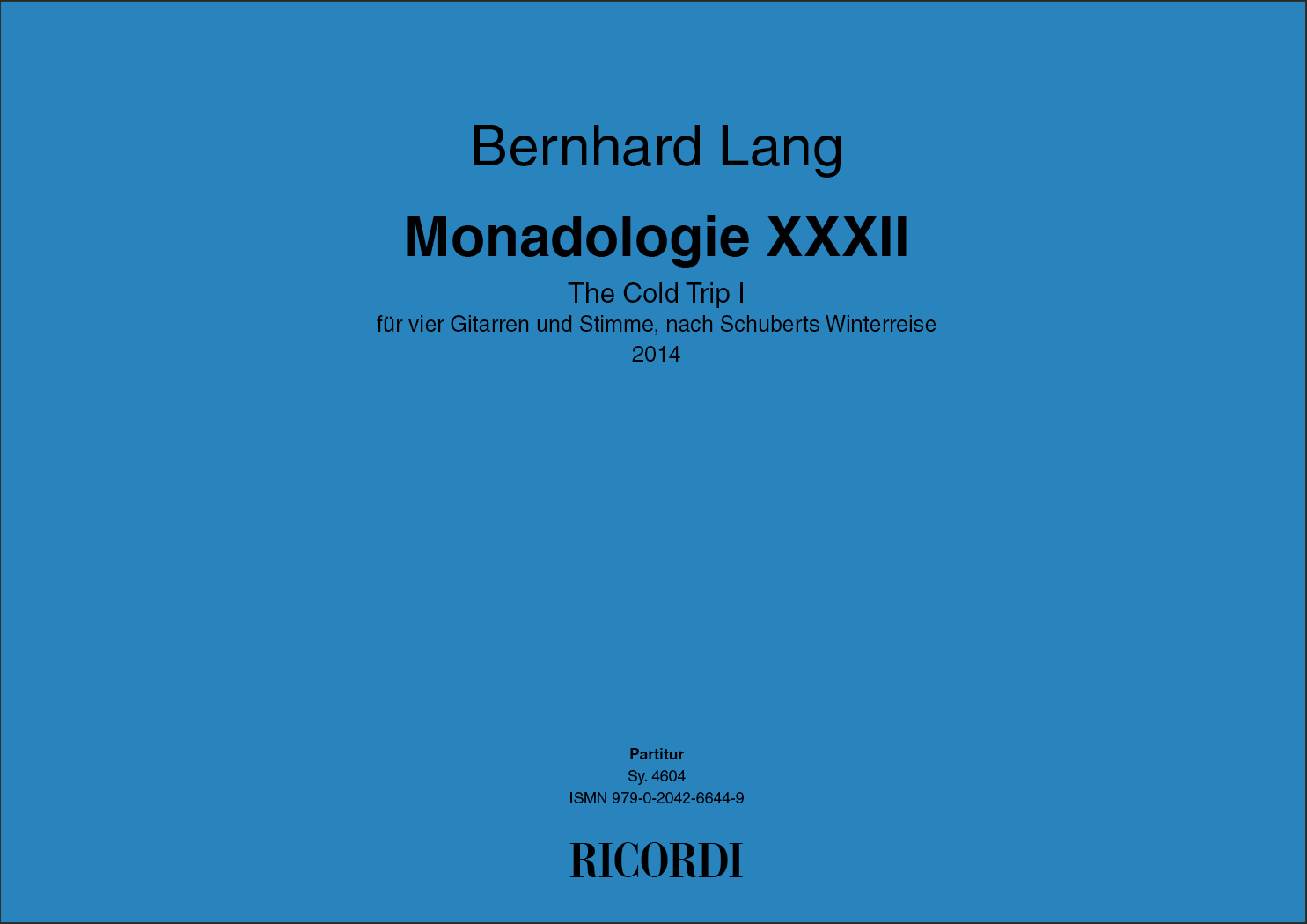 Vorderes Coverbild Monadologie XXXII 'The Cold Trip' pt. I