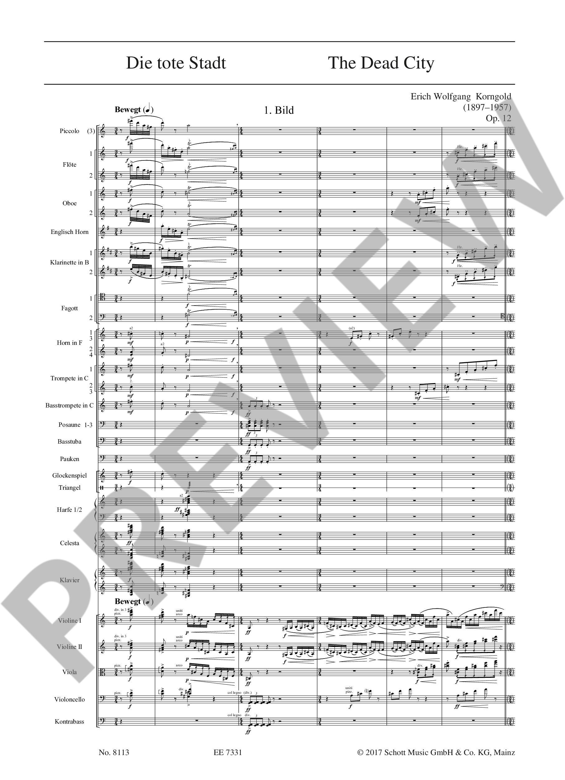 Anderes Coverbild Die tote Stadt op. 12