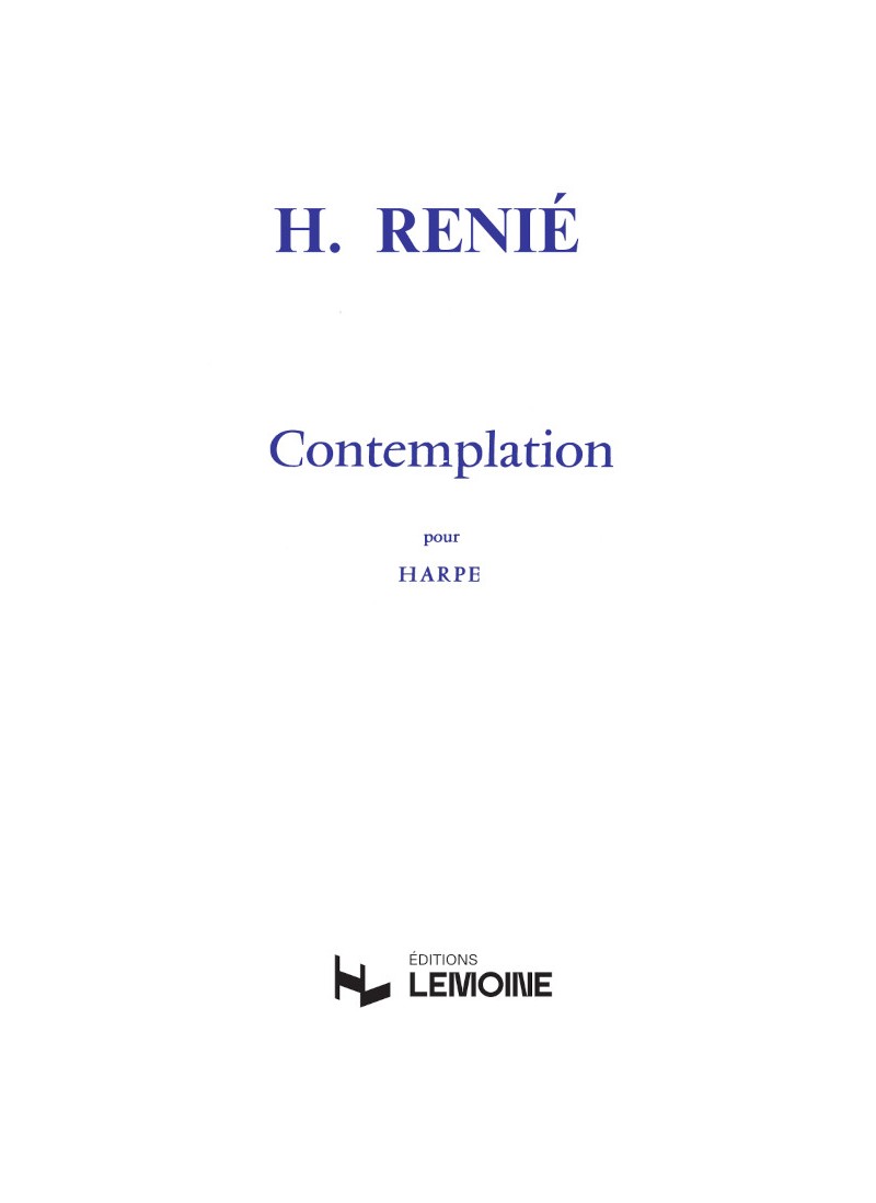 Vorderes Coverbild Contemplation pour harpe